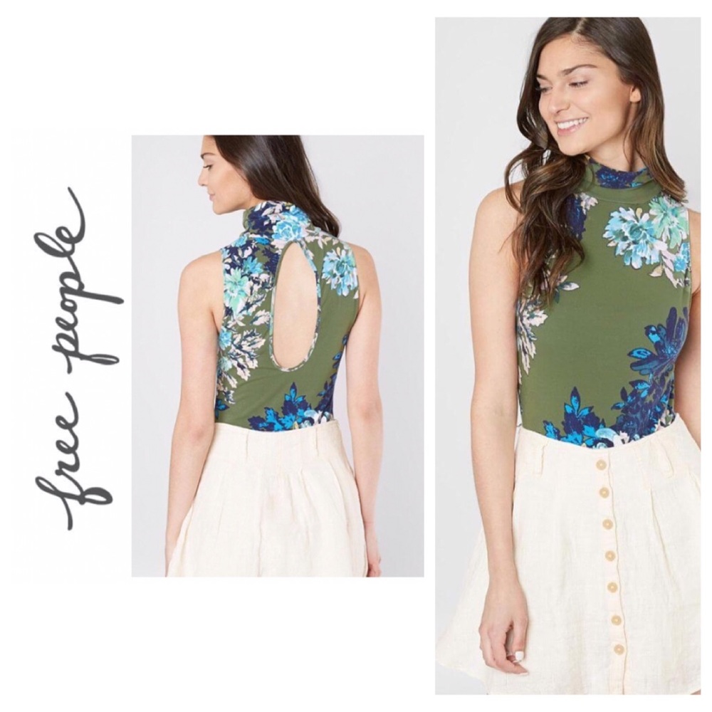 XS NWOT Free People pixie bodysuit army green
